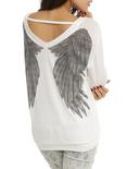 Angel Wing Sweater Top, WHITE, hi-res