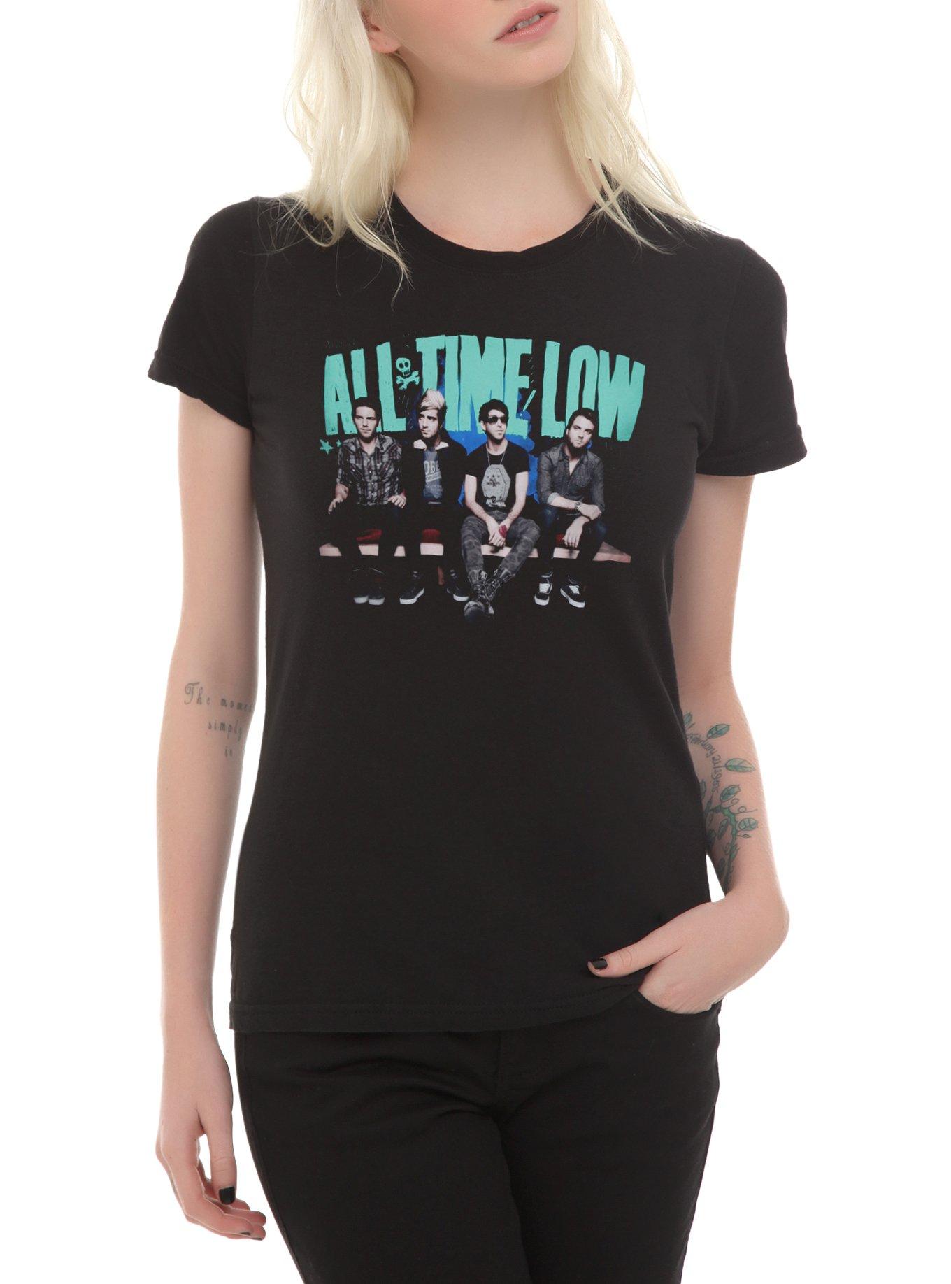 All Time Low Band Photo Girls T-Shirt, BLACK, hi-res