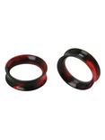 Black & Red Marble Earskin Plugs 2 Pack, RED, hi-res