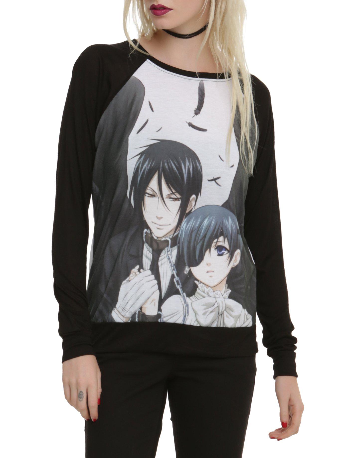 Black Butler Duo Wings Girls Pullover Top, BLACK, hi-res