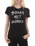 Sorry Not Sorry Girls T-Shirt, BLACK, hi-res
