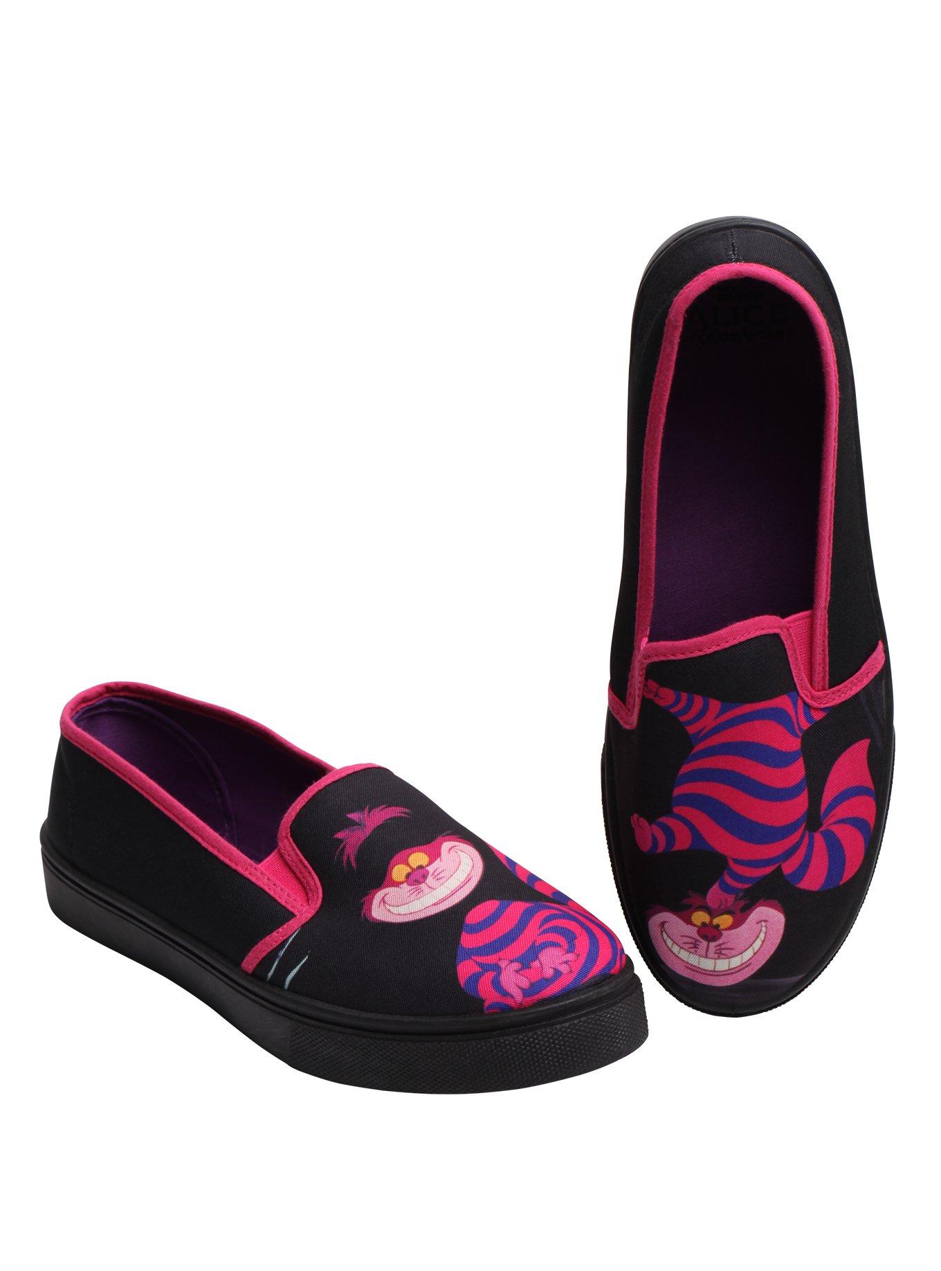 Disney Alice In Wonderland Cheshire Cat Slip-On Sneakers, BLACK, hi-res