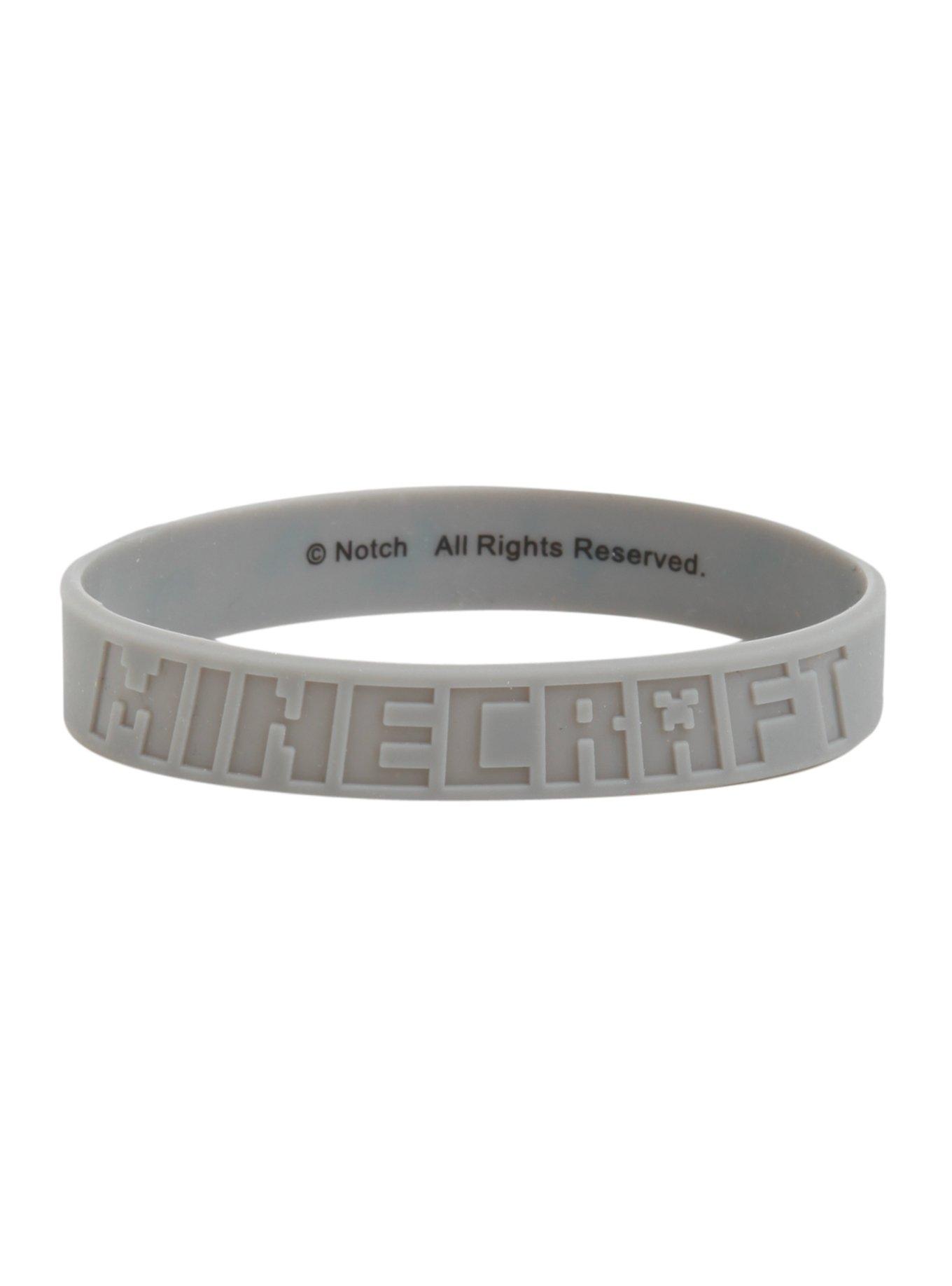 Minecraft Diamond 1/2" Rubber Bracelet, , hi-res