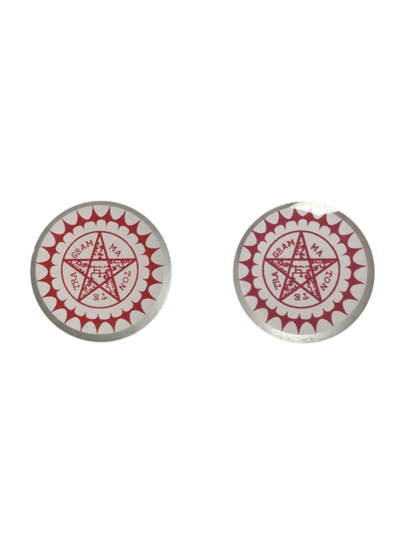 Black Butler Tetragrama Earrings, , hi-res