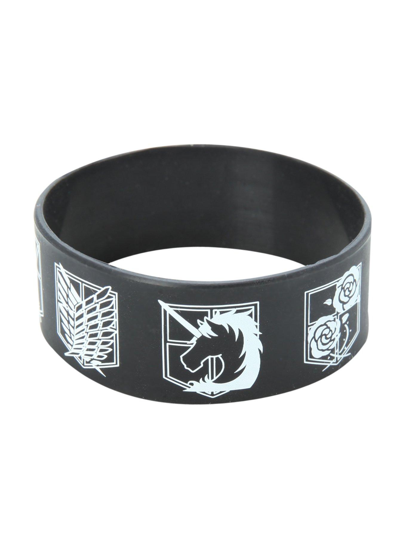 Attack On Titan Shields Rubber Bracelet, , hi-res