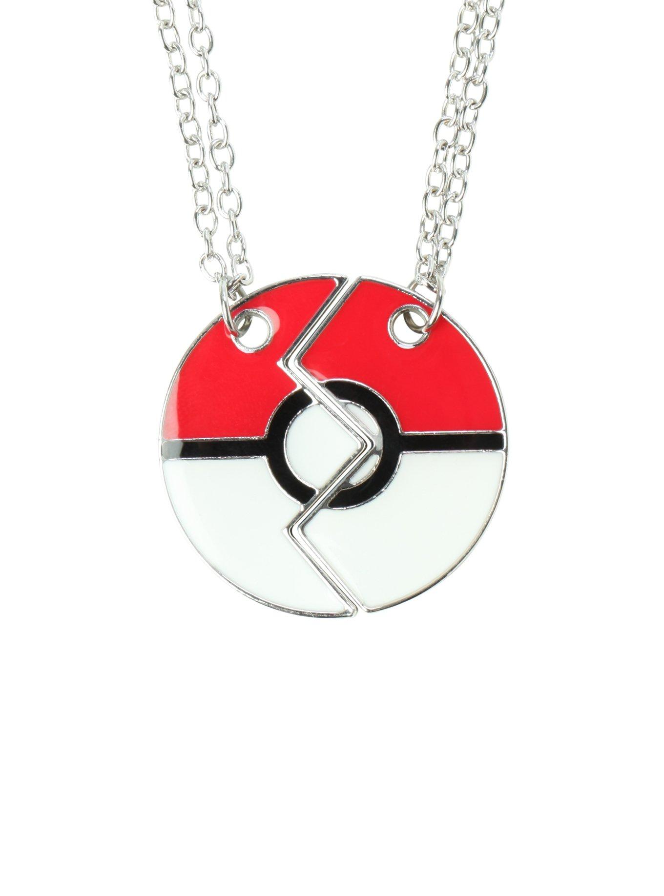 Pokemon Poke Ball Best Friends Necklace Set, RED, hi-res