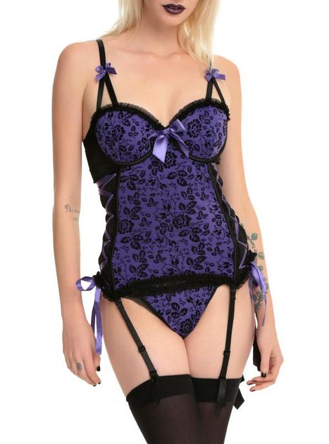 LOVEsick Purple Lace-Up Bustier Set | Hot Topic