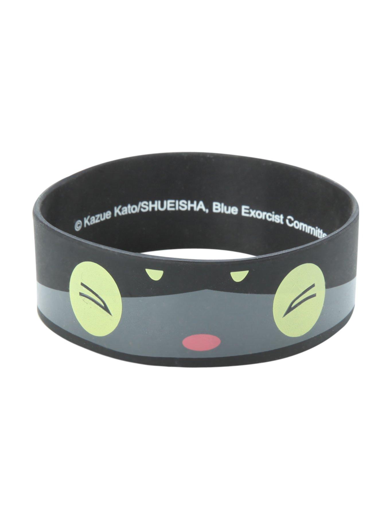 Blue Exorcist Kuro Face Rubber Bracelet, , hi-res