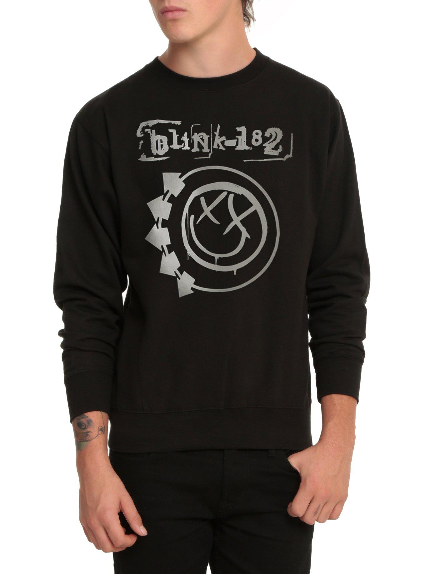 Blink-182 Smiley Logo Crew Pullover, BLACK, hi-res
