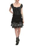 The Nightmare Before Christmas Pinstripe Lace-Up Dress, BLACK, hi-res