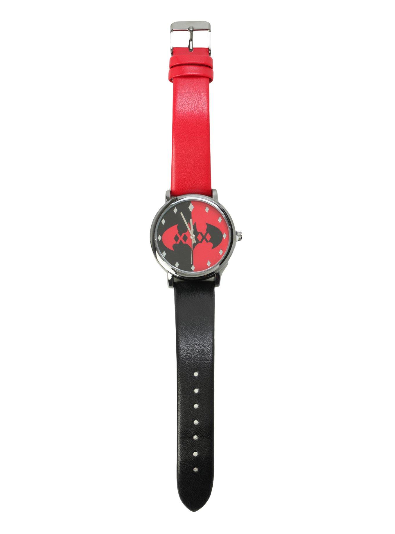 DC Comics Harley Quinn Batman Logo Watch, , hi-res