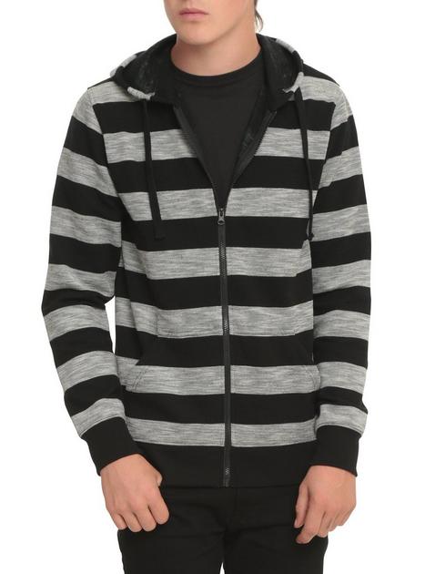 Gray 2025 striped hoodie