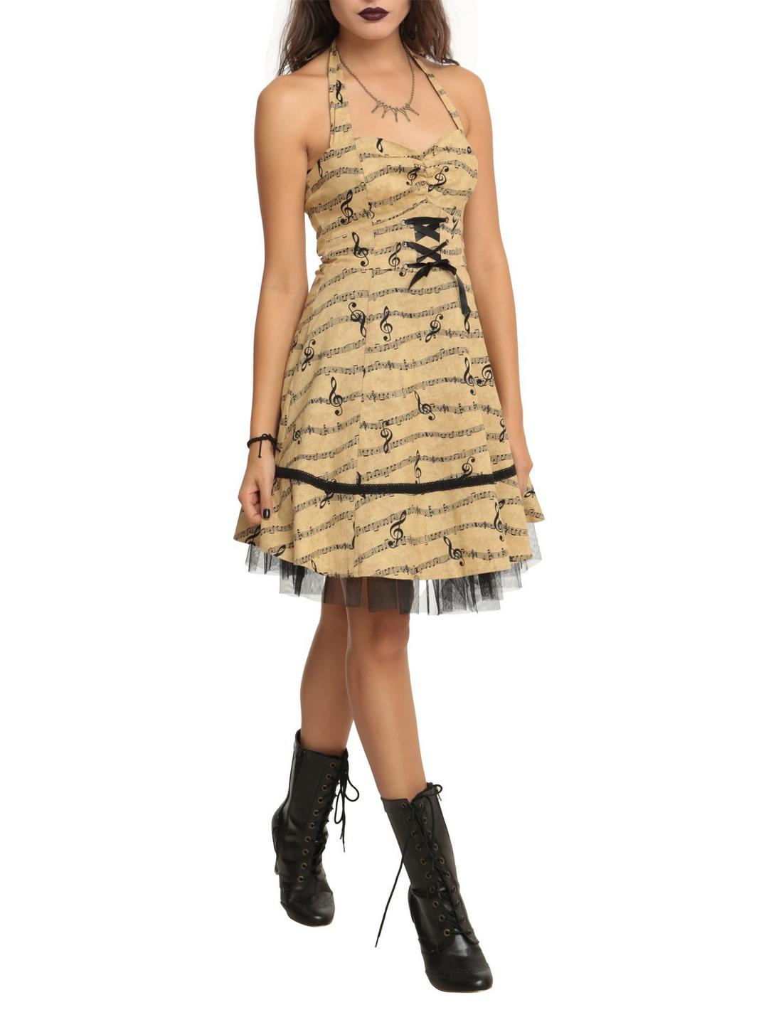 Music Note Dress, NUDE, hi-res