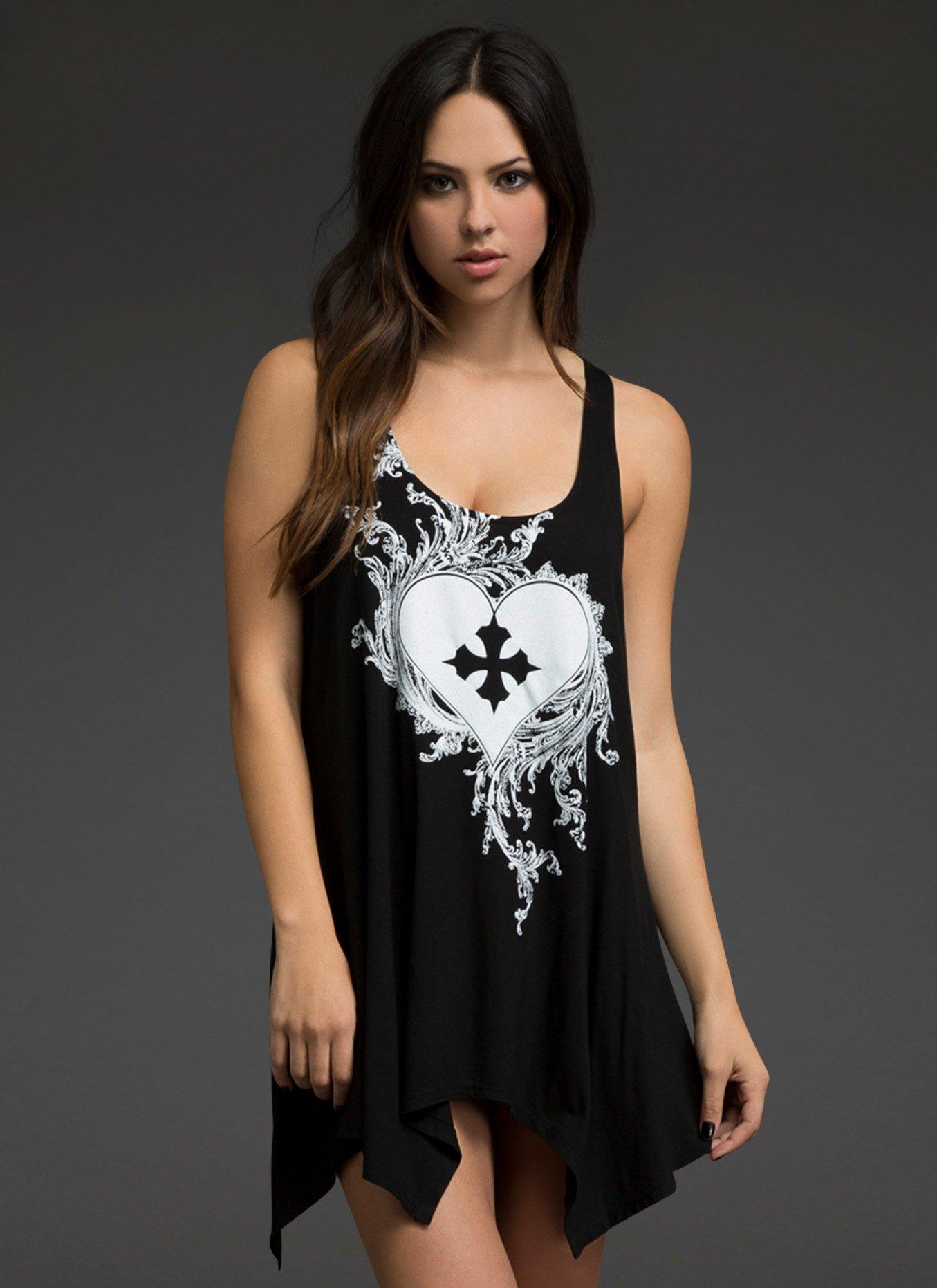 Blackheart Logo Sleep Tank, BLACK, hi-res