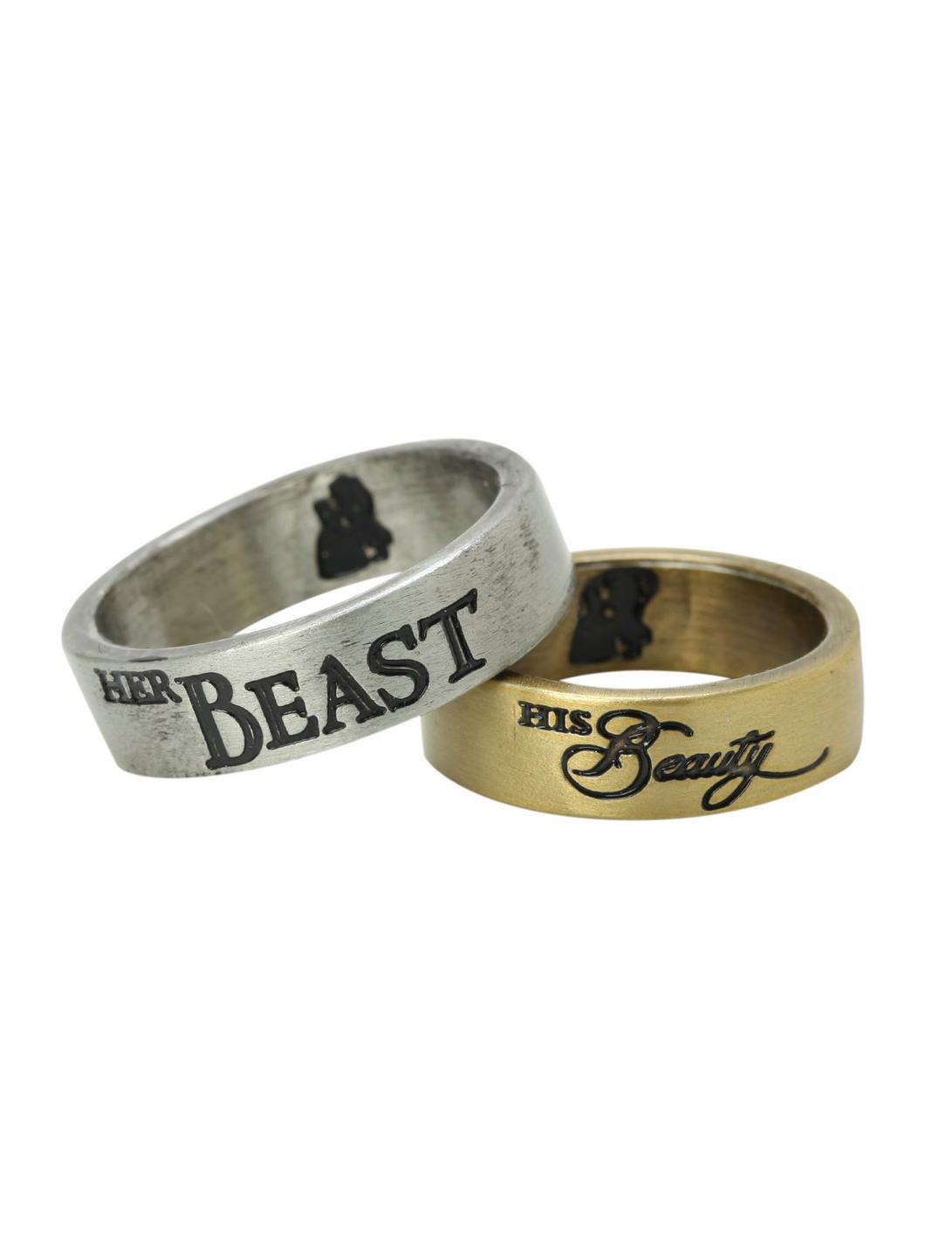 Disney Beauty And The Beast His And Hers Ring Set, , hi-res