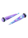 Acrylic Purple Blue Swirl Taper 2 Pack, PURPLE, hi-res