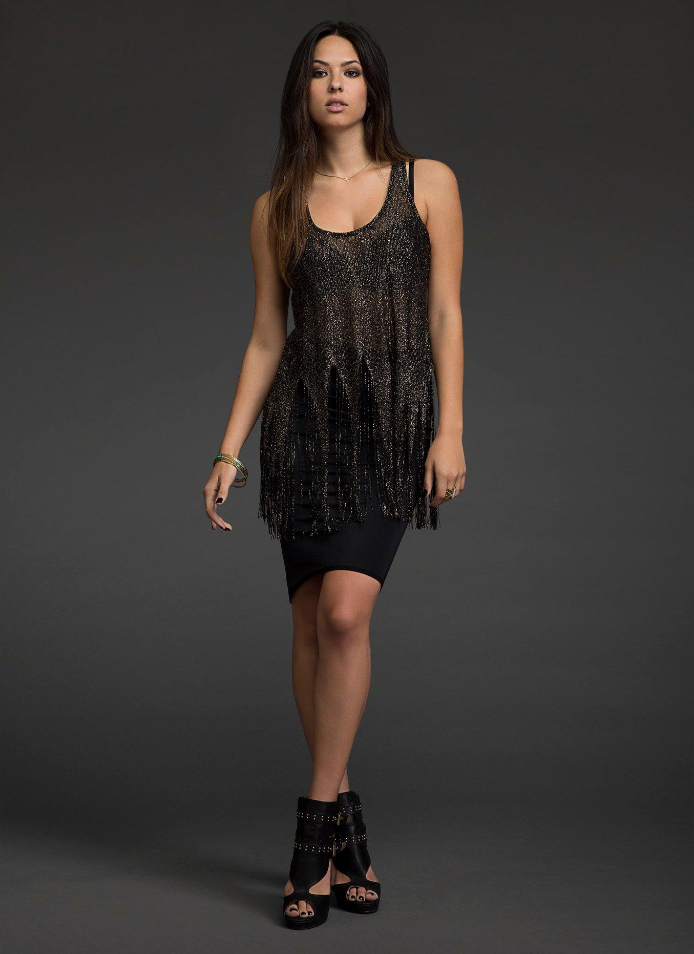 Metallic Fringe Tank Top, MULTI, hi-res