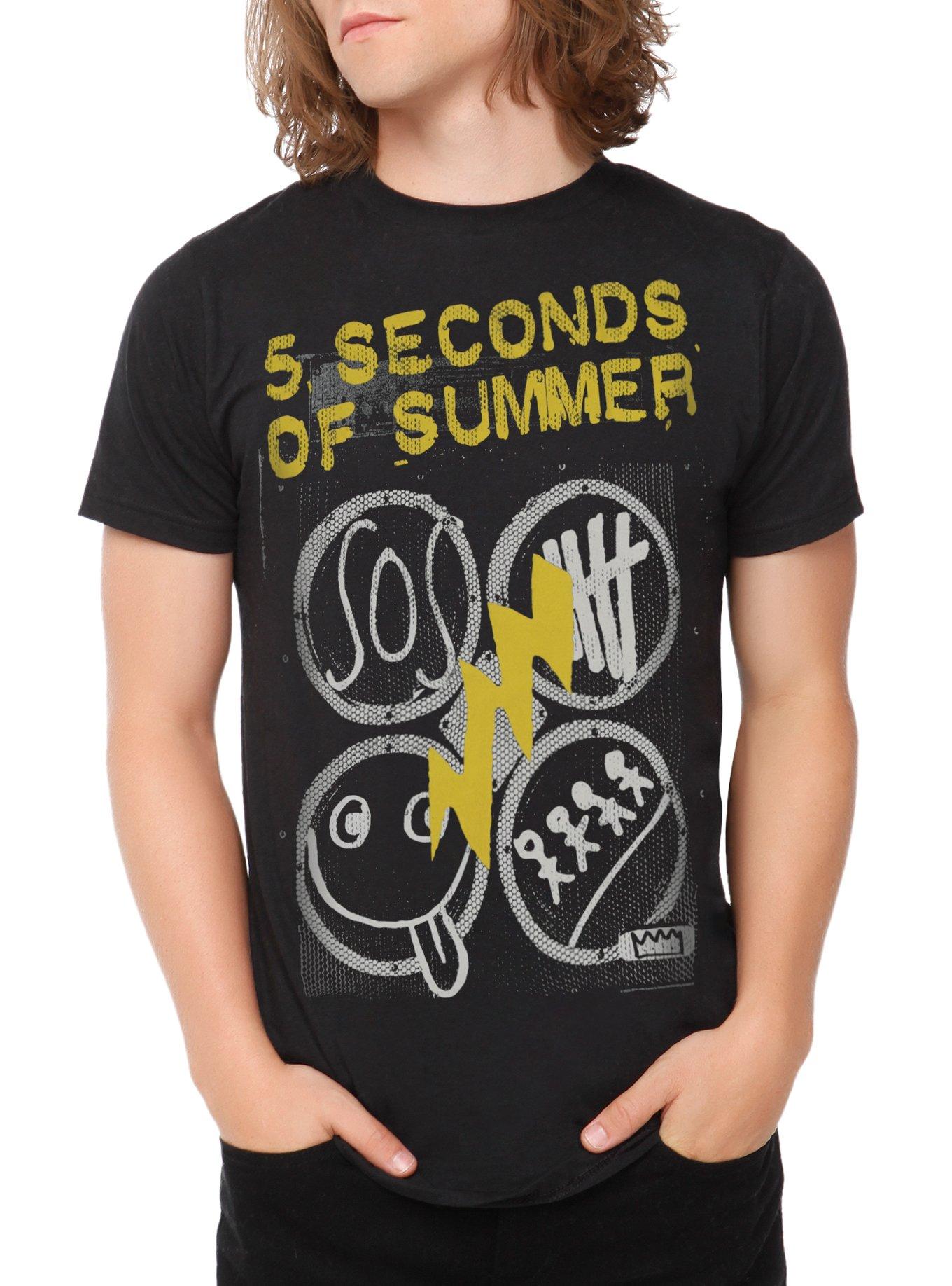 5 Seconds Of Summer Circles T-Shirt, BLACK, hi-res