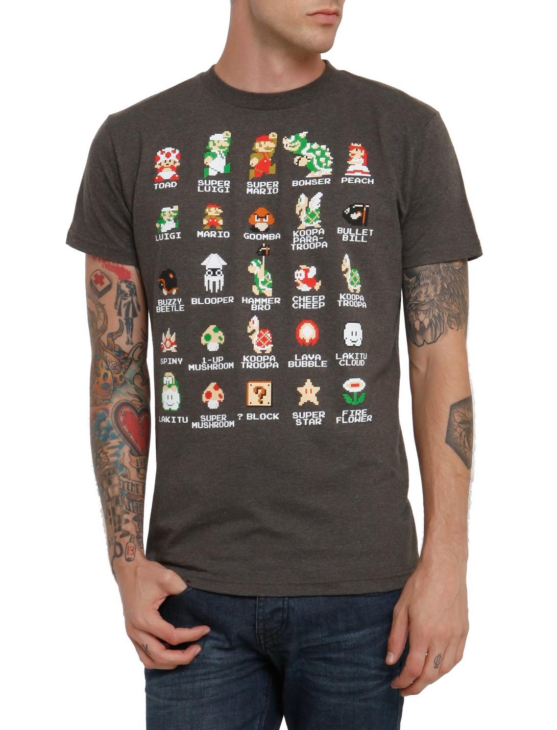 Nintendo Super Mario Bros. 8-Bit Character T-Shirt, , hi-res