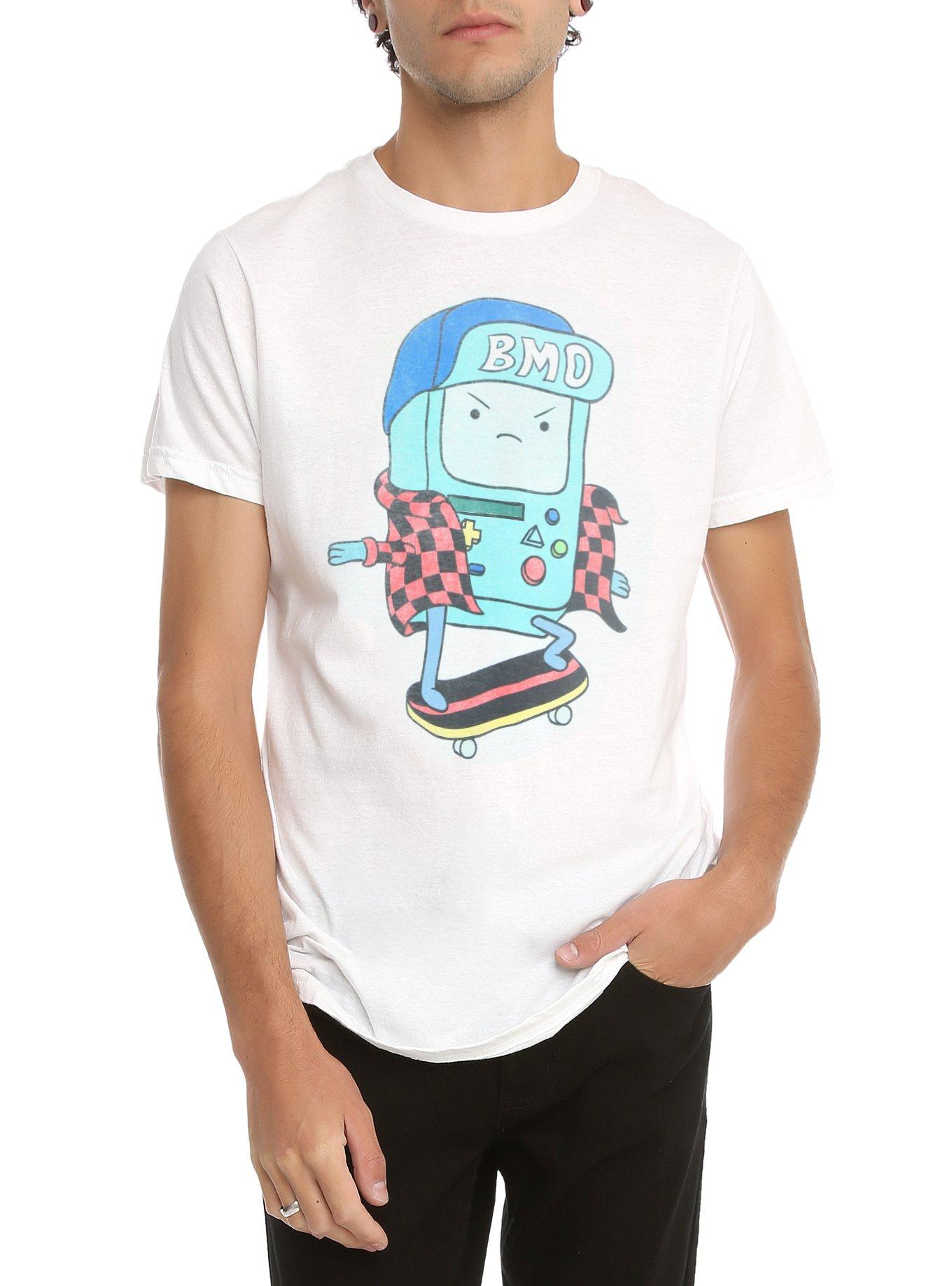 Adventure Time BMO Skateboarding T-Shirt 2XL, BLACK, hi-res
