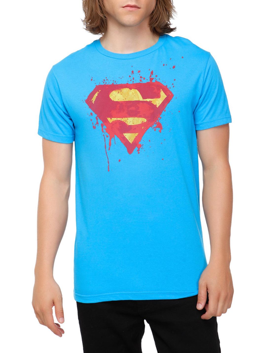 DC Comics Superman Painterly Logo T-Shirt, BLACK, hi-res