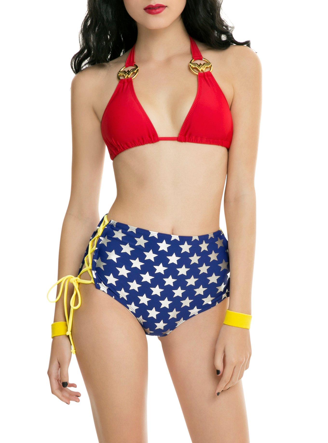  DC Comics Wonder Woman Womens' Costume Swimsuit Bikini Bathing  Suit (Small) Red : Clothing, Shoes & Jewelry