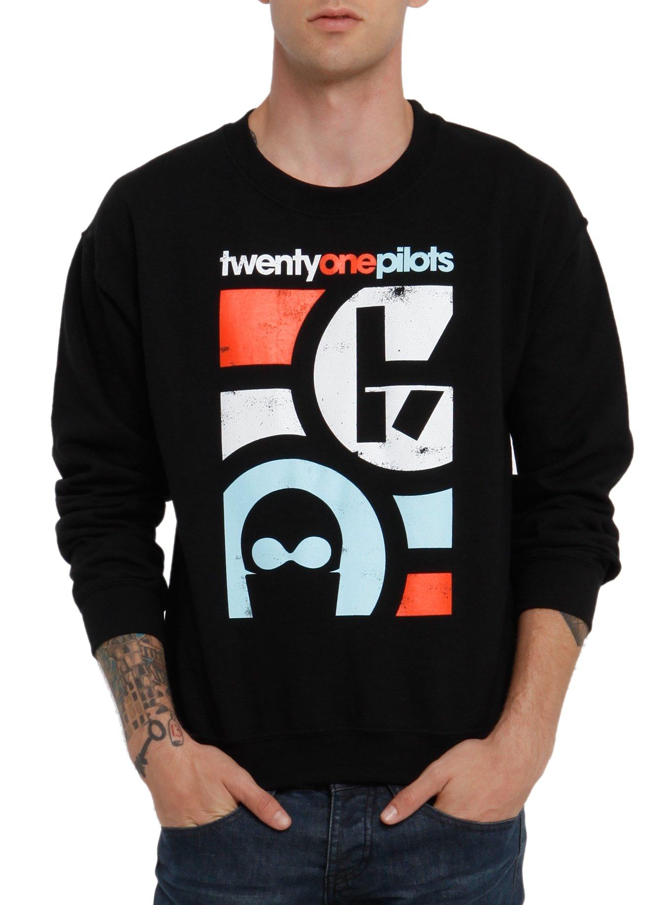 Twenty One Pilots Mask Crew Pullover, BLACK, hi-res