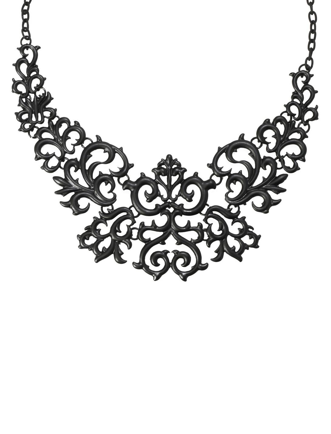 LOVEsick Black Gothic Statement Necklace, , hi-res