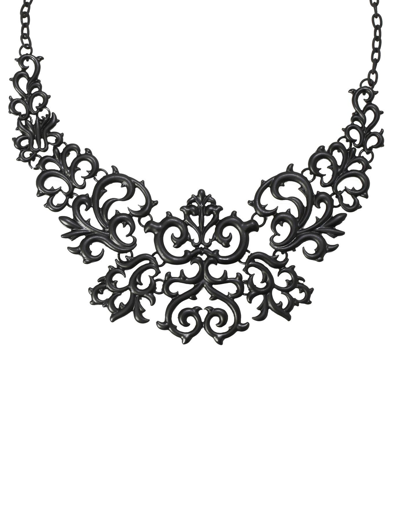 LOVEsick Black Gothic Statement Necklace, , hi-res