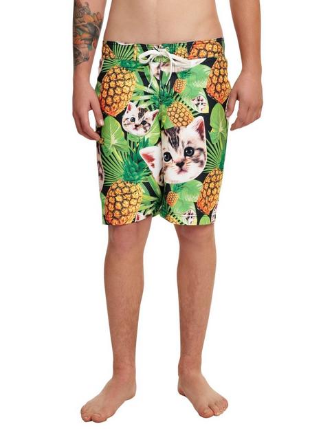 Cats & Pineapples Swim Trunks | Hot Topic