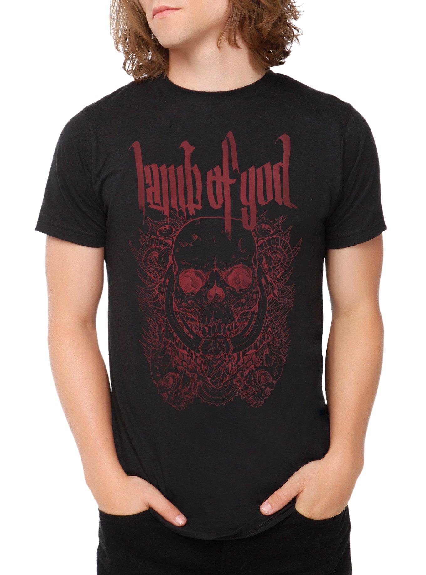 Lamb Of God Sacred Heart Skull T-Shirt, BLACK, hi-res