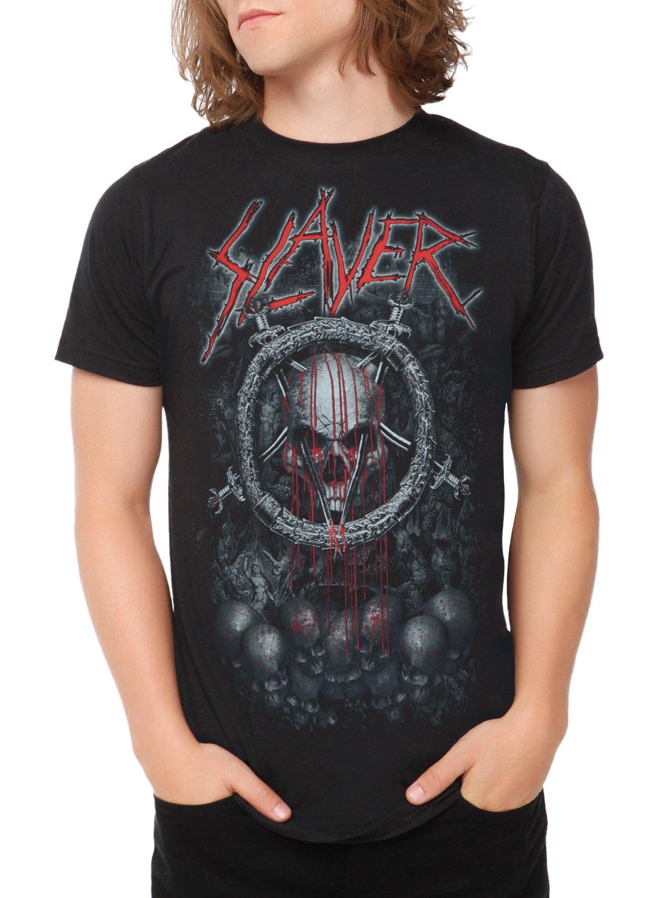 Slayer Bleeding Skull T-Shirt, BLACK, hi-res