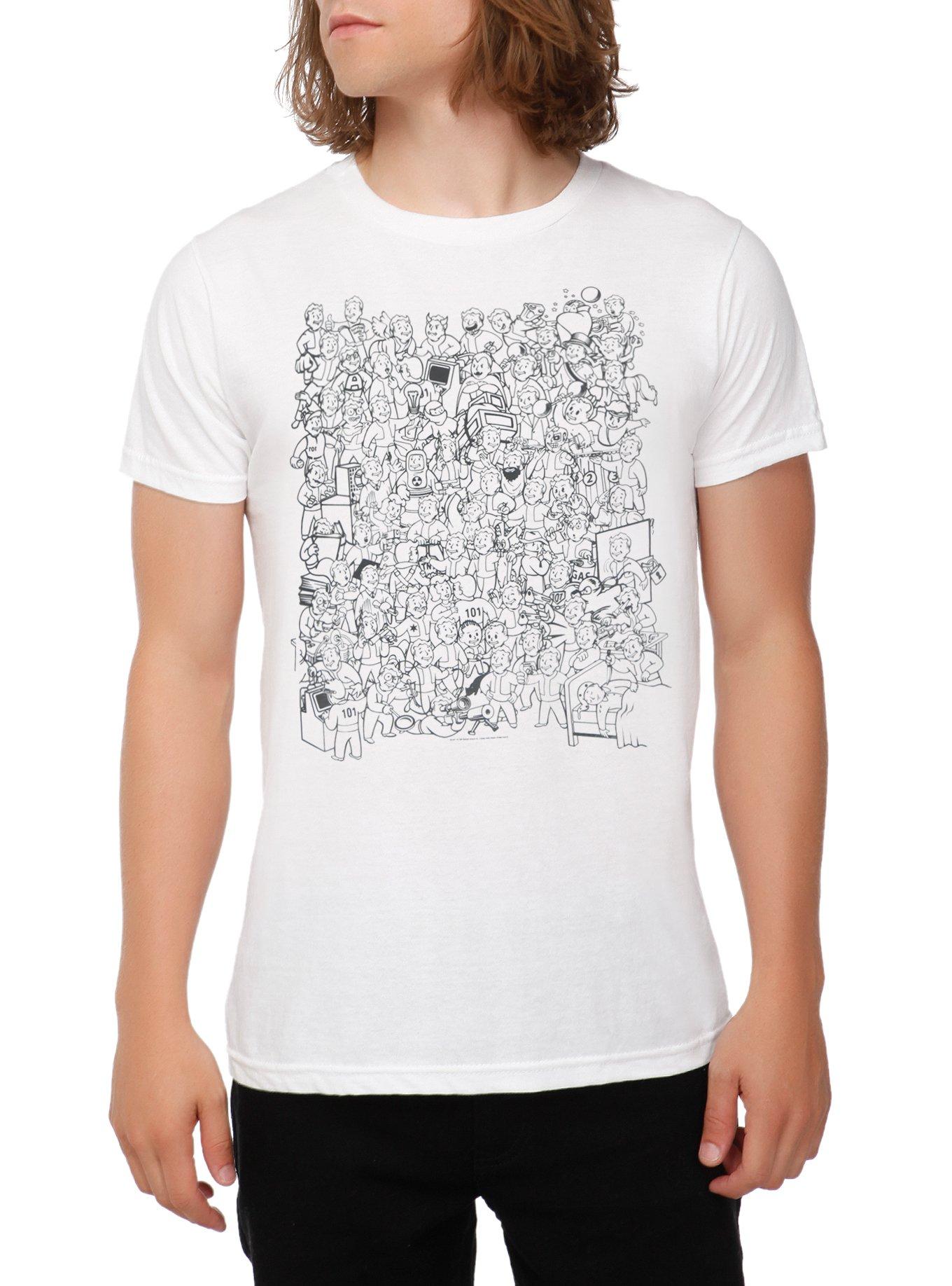 Fallout Vault Boy Collage T-Shirt, BLACK, hi-res