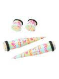 Acrylic Yellow And Pink Tribal Taper And Plug 4 Pack, , hi-res