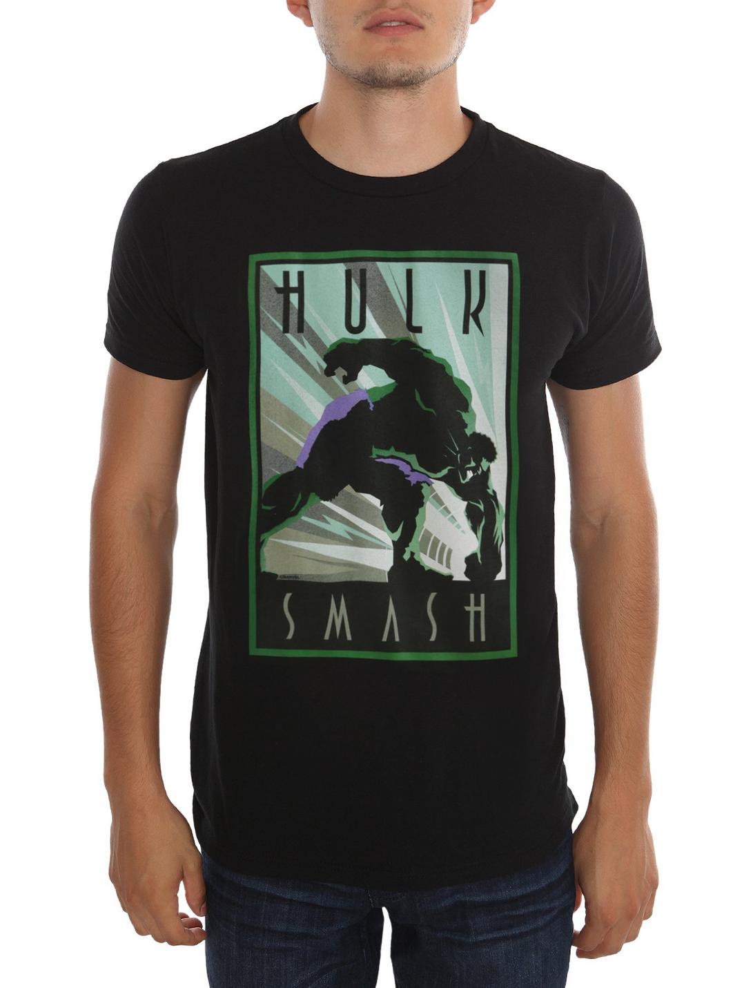 Marvel Hulk Smash Art Deco T-Shirt, BLACK, hi-res