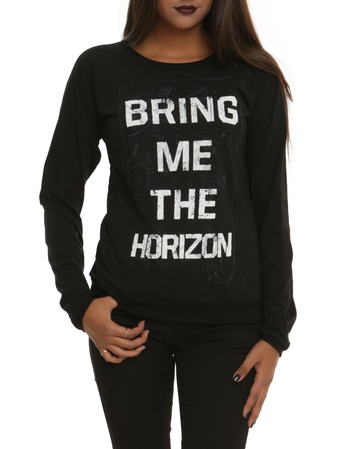 Bring Me The Horizon Logo Girls Pullover Top, BLACK, hi-res