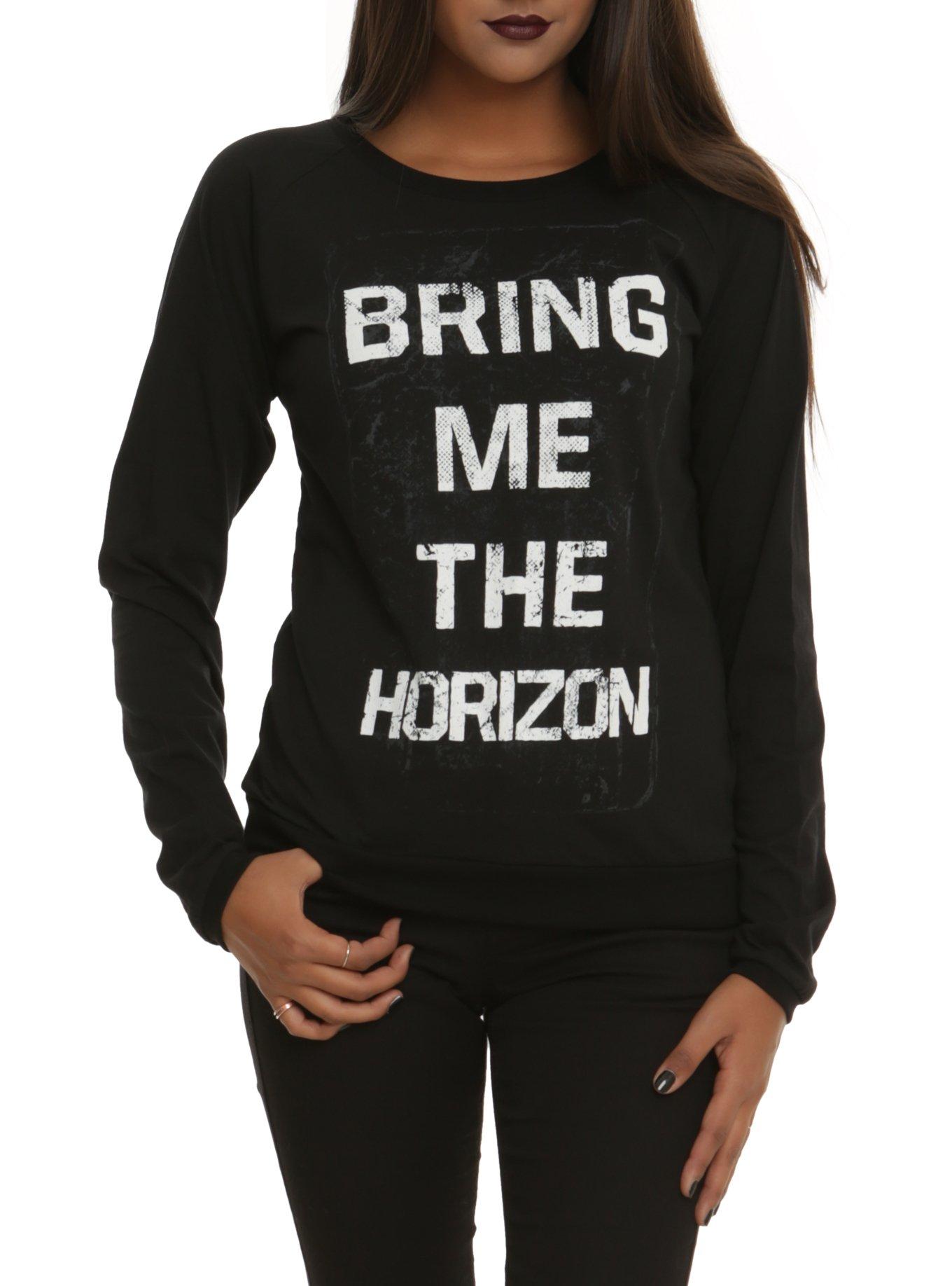 Bring Me The Horizon Logo Girls Pullover Top, BLACK, hi-res