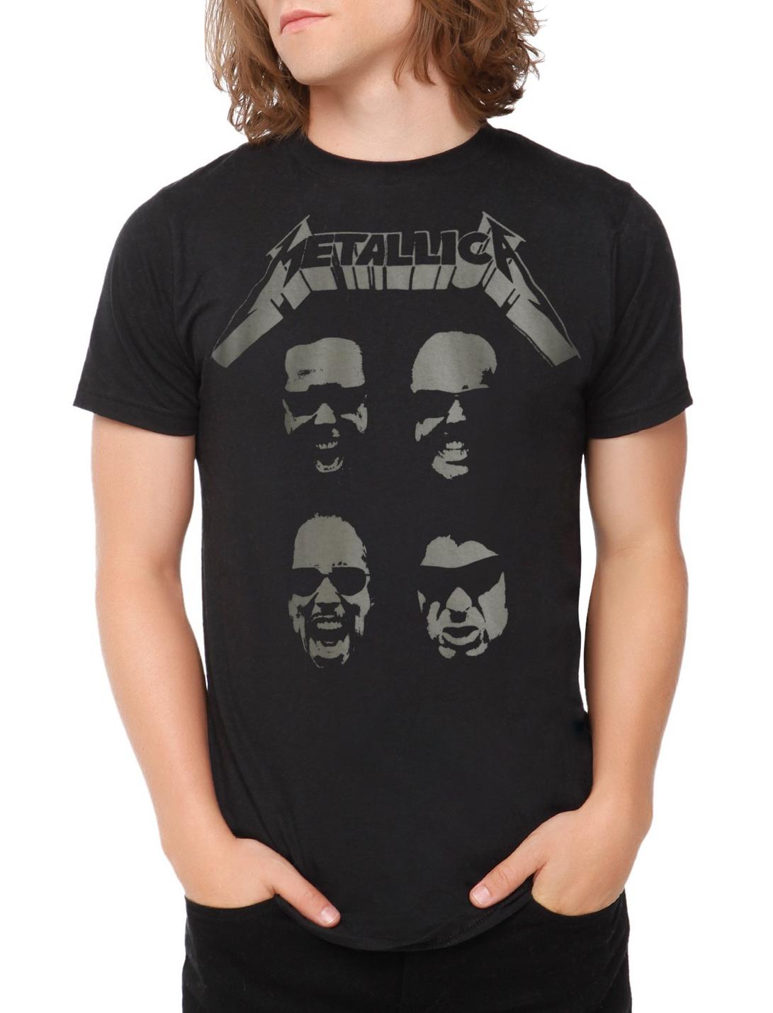 Metallica Four Faces T-Shirt, BLACK, hi-res