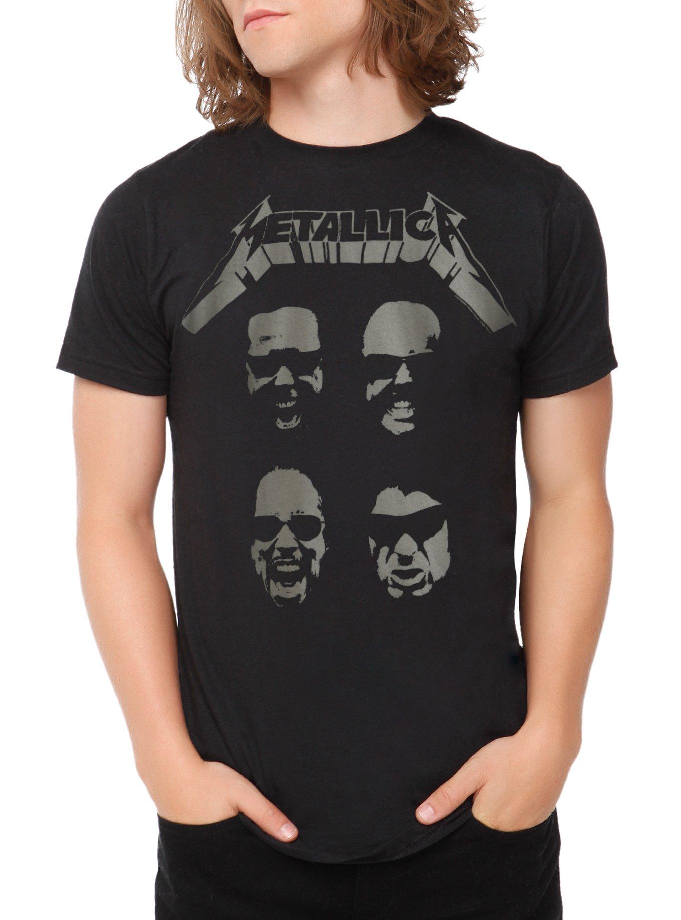 Metallica Four Faces T-Shirt, BLACK, hi-res