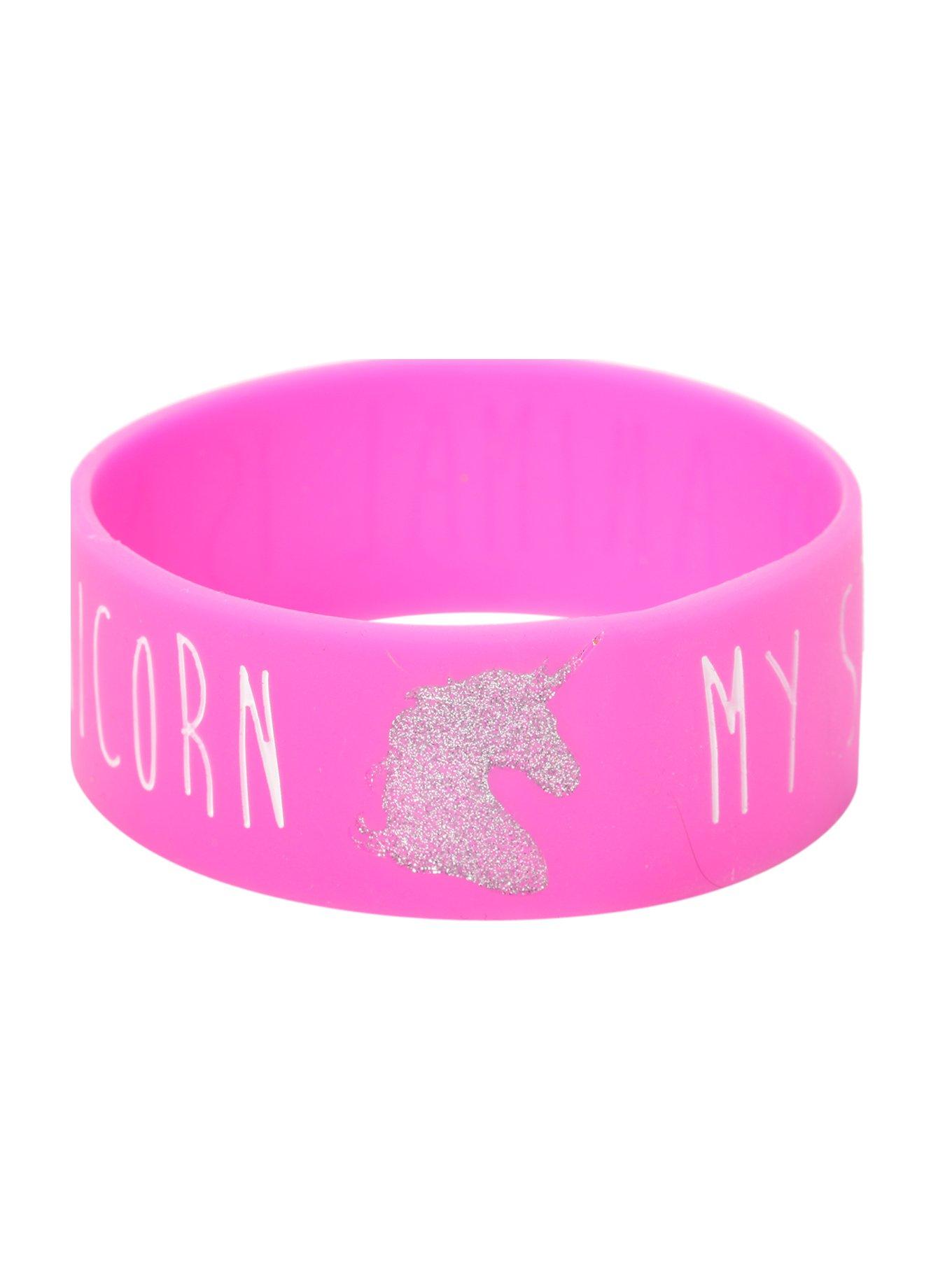 My Spirit Animal Is A Unicorn Rubber Bracelet, , hi-res