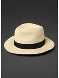 Banded Straw Fedora Hat, , hi-res