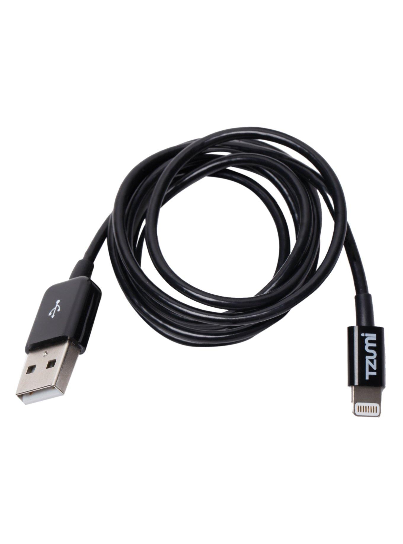 Tzumi Black 3' Lightning To USB Cable, , hi-res