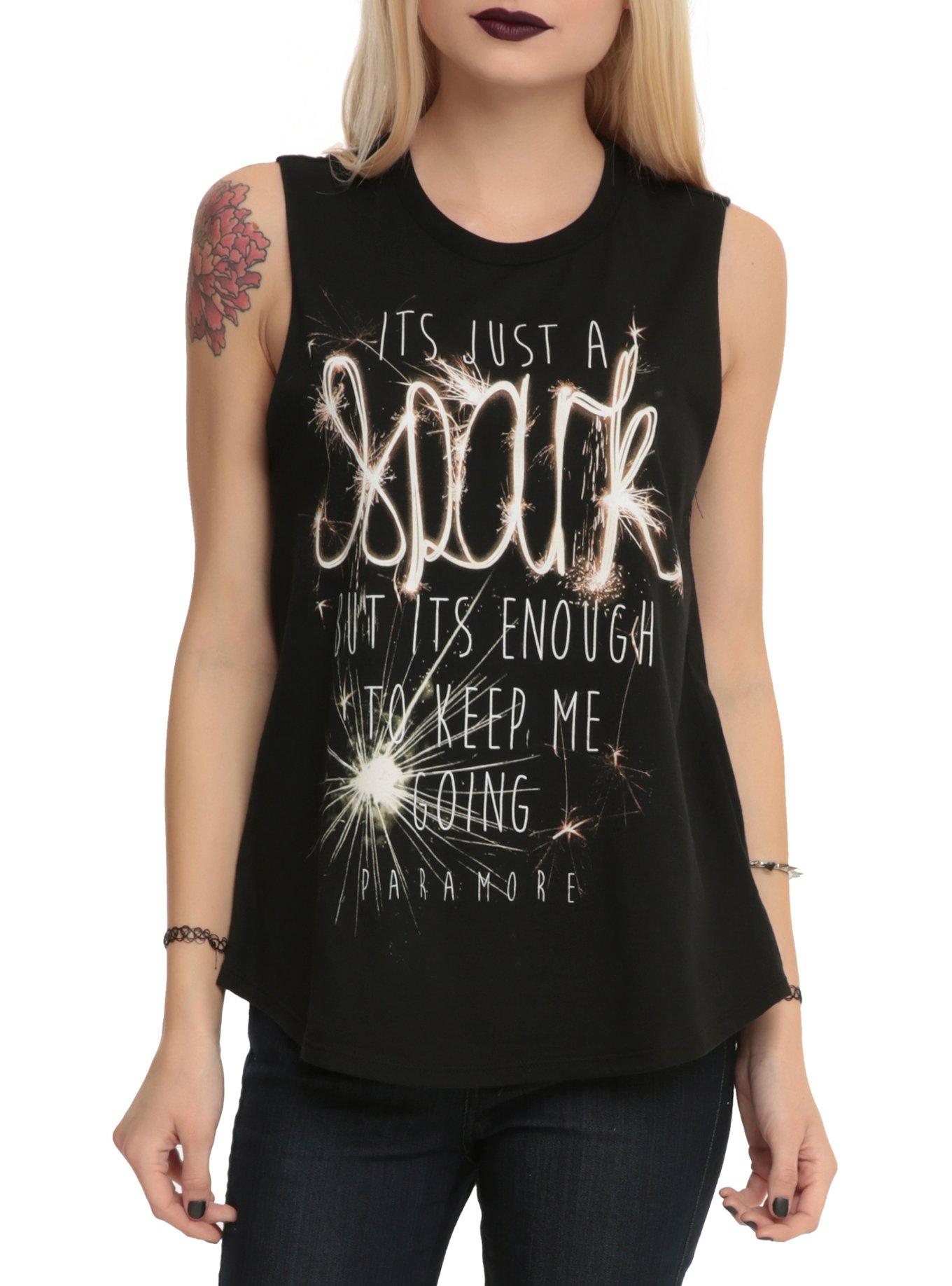 Paramore Spark Girls Muscle Top, BLACK, hi-res