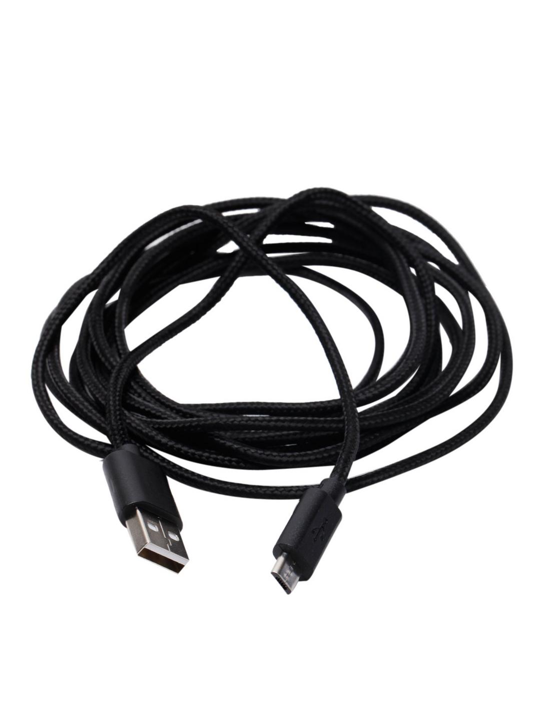 Tzumi Black 10' Fabric Covered USB-Micro USB Cable, , hi-res