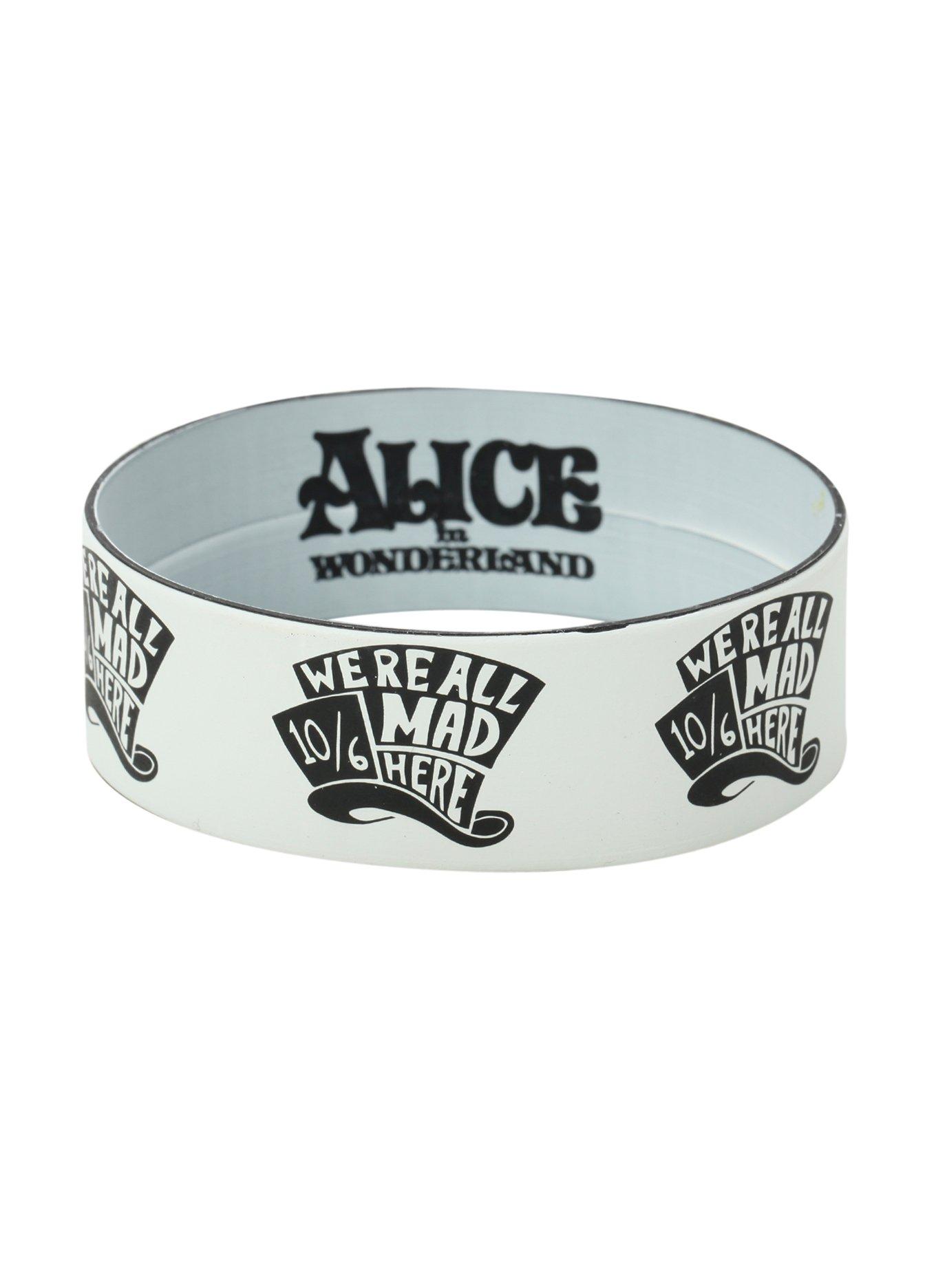 Disney Alice In Wonderland We're All Mad Rubber Bracelet, , hi-res