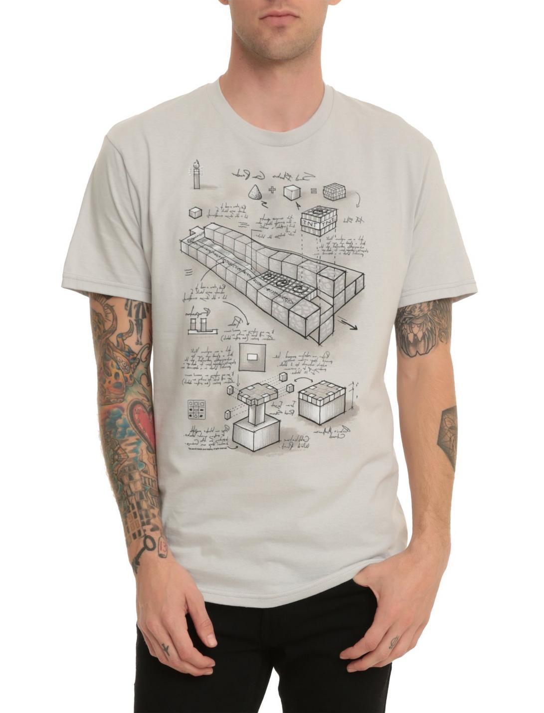 Minecraft Blueprint TNT Cannon T-Shirt, , hi-res