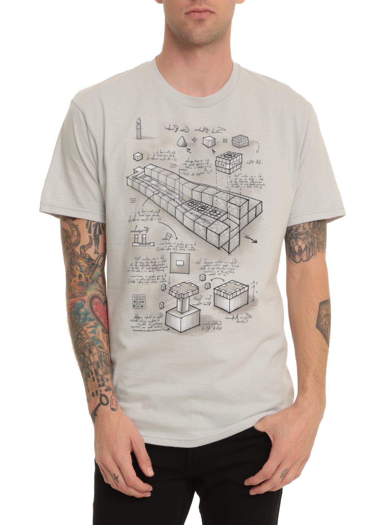 Minecraft Blueprint TNT Cannon T-Shirt, , hi-res
