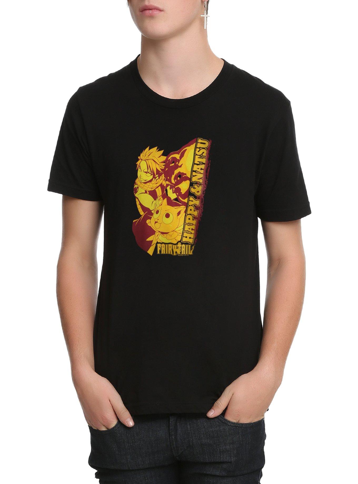 Fairy Tail Happy & Natsu T-Shirt, BLACK, hi-res