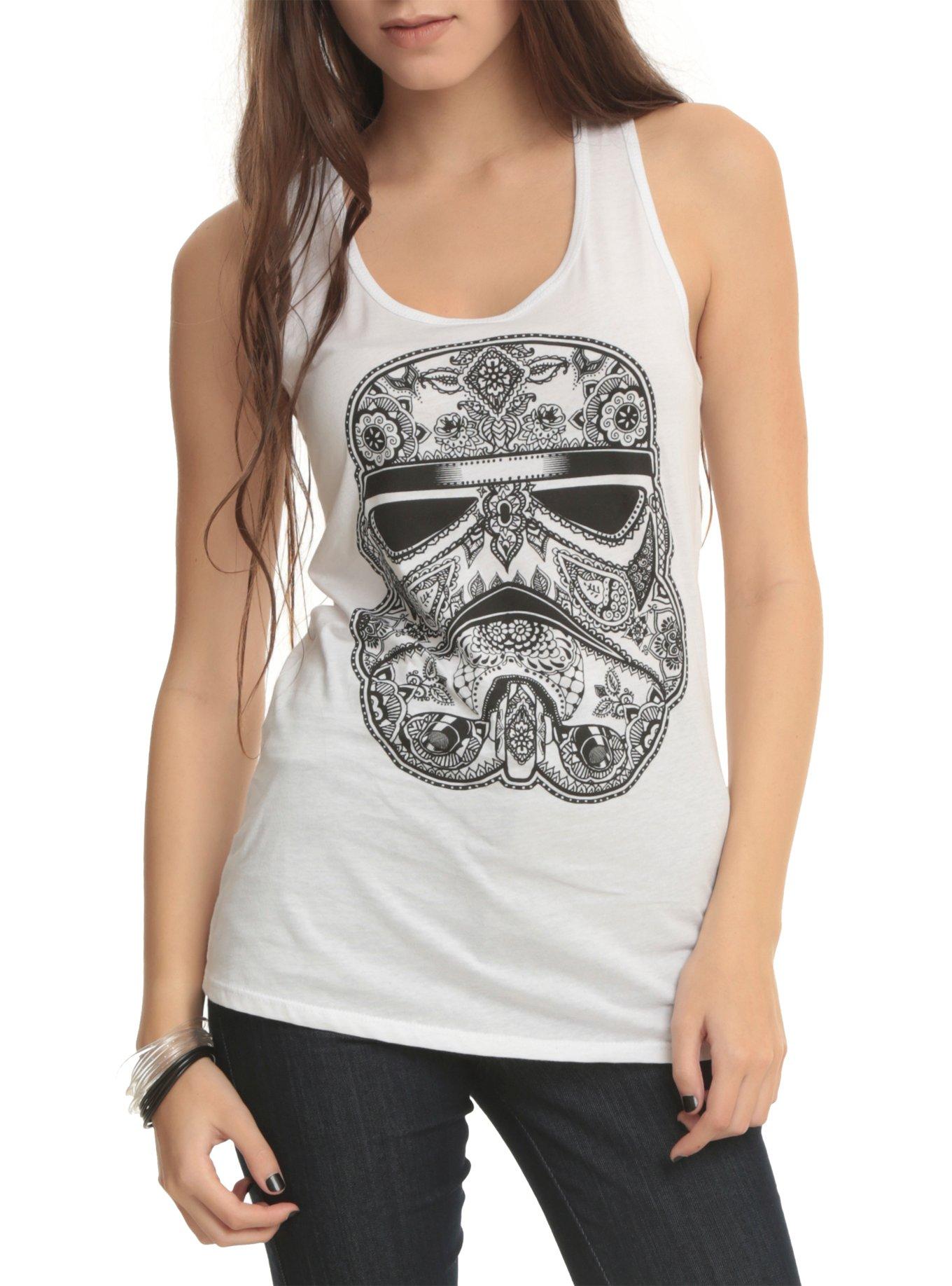 Star Wars Day Of The Dead Stormtrooper Girls Tank Top, IVORY, hi-res
