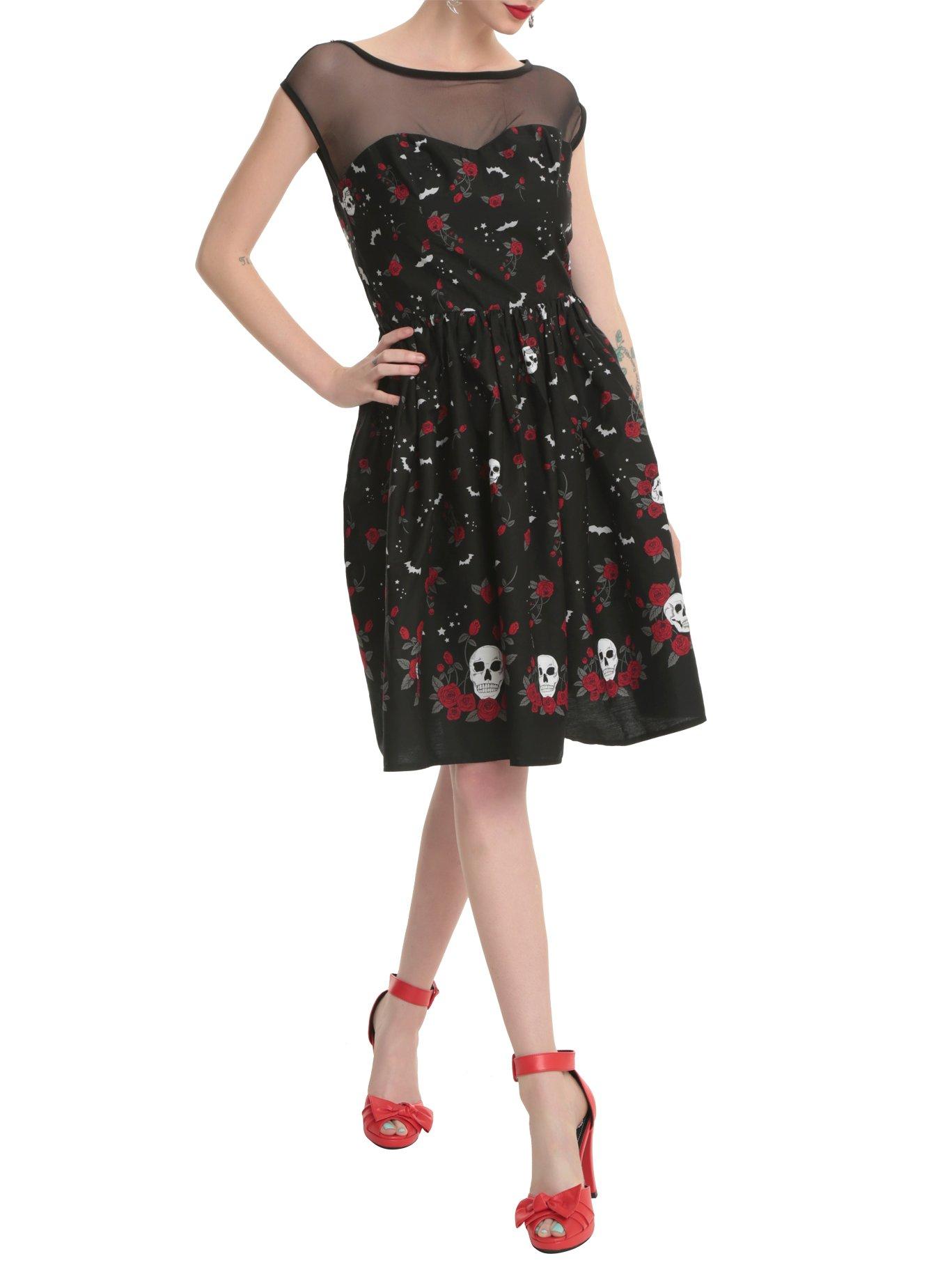 Hell Bunny Aconite Cocktail Dress, BLACK, hi-res